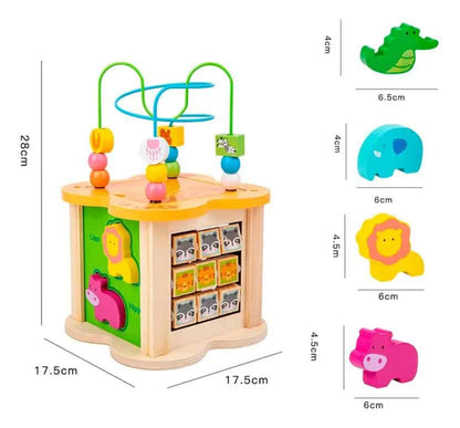Cubo Didáctico 6 en 1 de madera🧠 – Juegos educativos para estimular la motricidad y el aprendizaje
