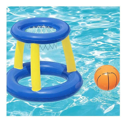 Aro de básquet inflable con pelota