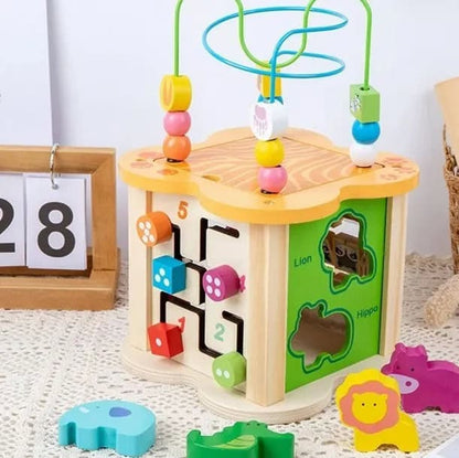 Cubo Didáctico 6 en 1 de madera🧠 – Juegos educativos para estimular la motricidad y el aprendizaje