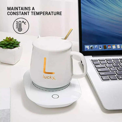 Taza calentadora eléctrica de cerámica “Lucky” – Bebidas siempre a la temperatura ideal