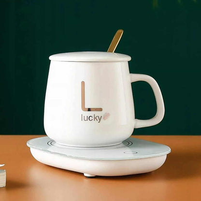 Taza calentadora eléctrica de cerámica “Lucky” – Bebidas siempre a la temperatura ideal