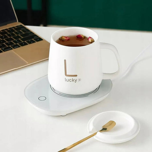 Taza calentadora eléctrica de cerámica “Lucky” – Bebidas siempre a la temperatura ideal