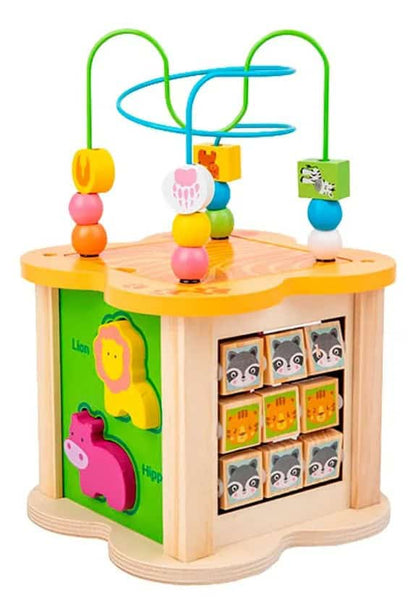 Cubo Didáctico 6 en 1 de madera🧠 – Juegos educativos para estimular la motricidad y el aprendizaje