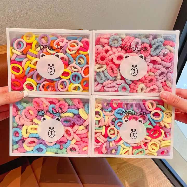 Caja de 150 Gomas para el Cabello - ¡Un Toque Cool y Colorido para Cada Día! 💖🌈