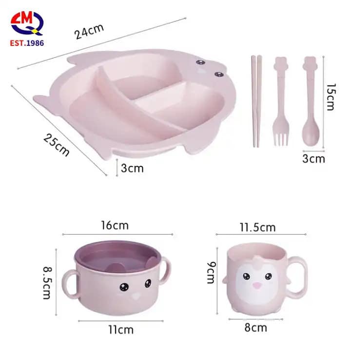 Set de alimentación para bebés y niños Pingüino