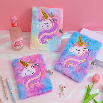 Diario Intimo Infantil de Peluche Unicornio con Candado y Llave 🔒🦄 – ¡Secretos Seguros y Estilo Suave!