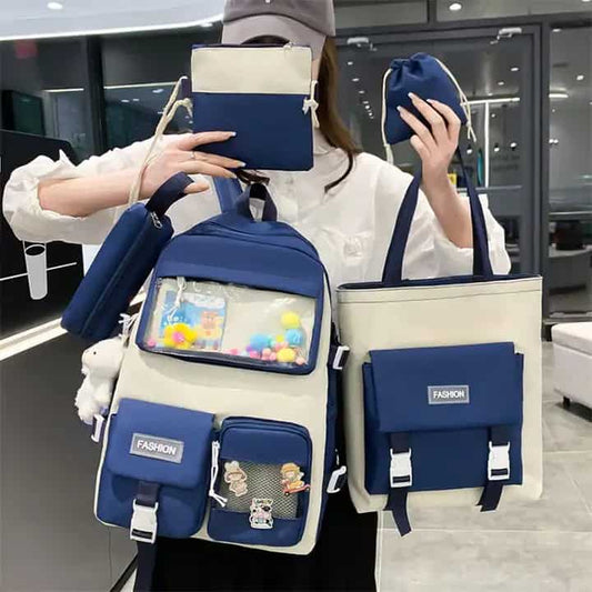 Set de Mochila Escolar Fashion de 5 Piezas - ¡Comodidad y Estilo para Todo el Año! 📚🎒✨