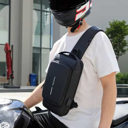 Bolso de hombro impermeable antirrobo con combinación y puerto USB