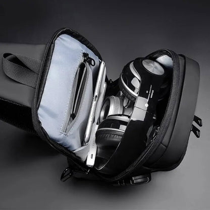 Bolso de hombro impermeable antirrobo con combinación y puerto USB