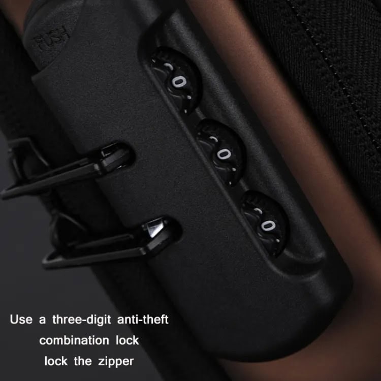 Bolso de hombro impermeable antirrobo con combinación y puerto USB