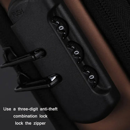 Bolso de hombro impermeable antirrobo con combinación y puerto USB
