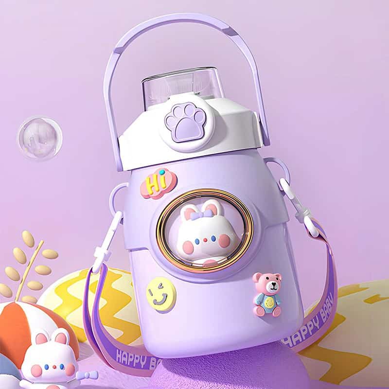 Botella de acero termica infantil  y personajes 3D 🥰 – Con correa y detalles intercambiables