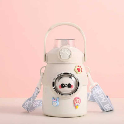 Botella de acero termica infantil  y personajes 3D 🥰 – Con correa y detalles intercambiables