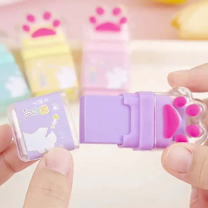Goma de Borrar Escolar de Huellita 🐾 – ¡Borra Errores con Estilo! ✨