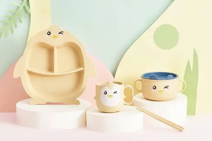 Set de alimentación para bebés y niños Pingüino