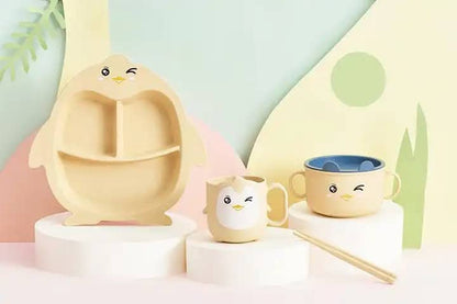 Set de alimentación para bebés y niños Pingüino