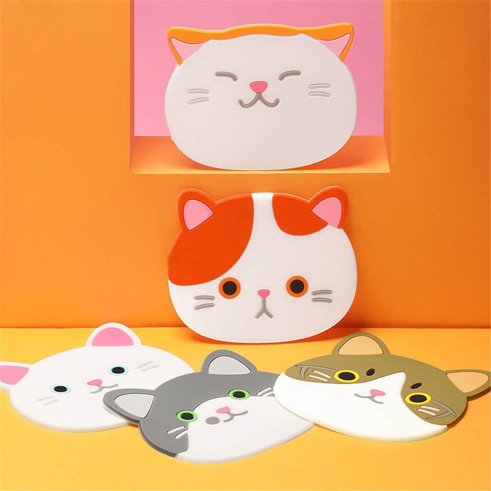 Posavasos de silicona pack de 4 diseño gatitos
