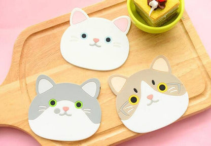 Posavasos de silicona pack de 4 diseño gatitos