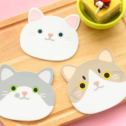 Posavasos de silicona pack de 4 diseño gatitos