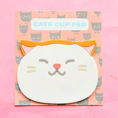 Posavasos de silicona pack de 4 diseño gatitos