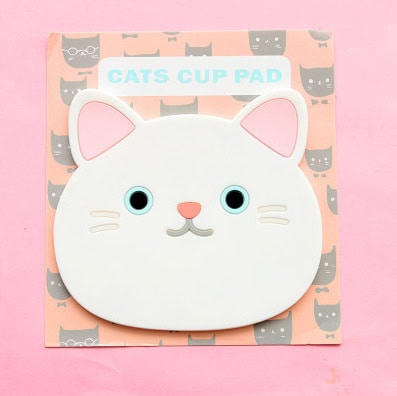 Posavasos de silicona pack de 4 diseño gatitos