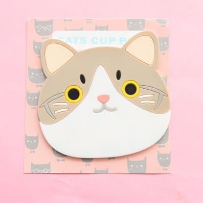 Posavasos de silicona pack de 4 diseño gatitos
