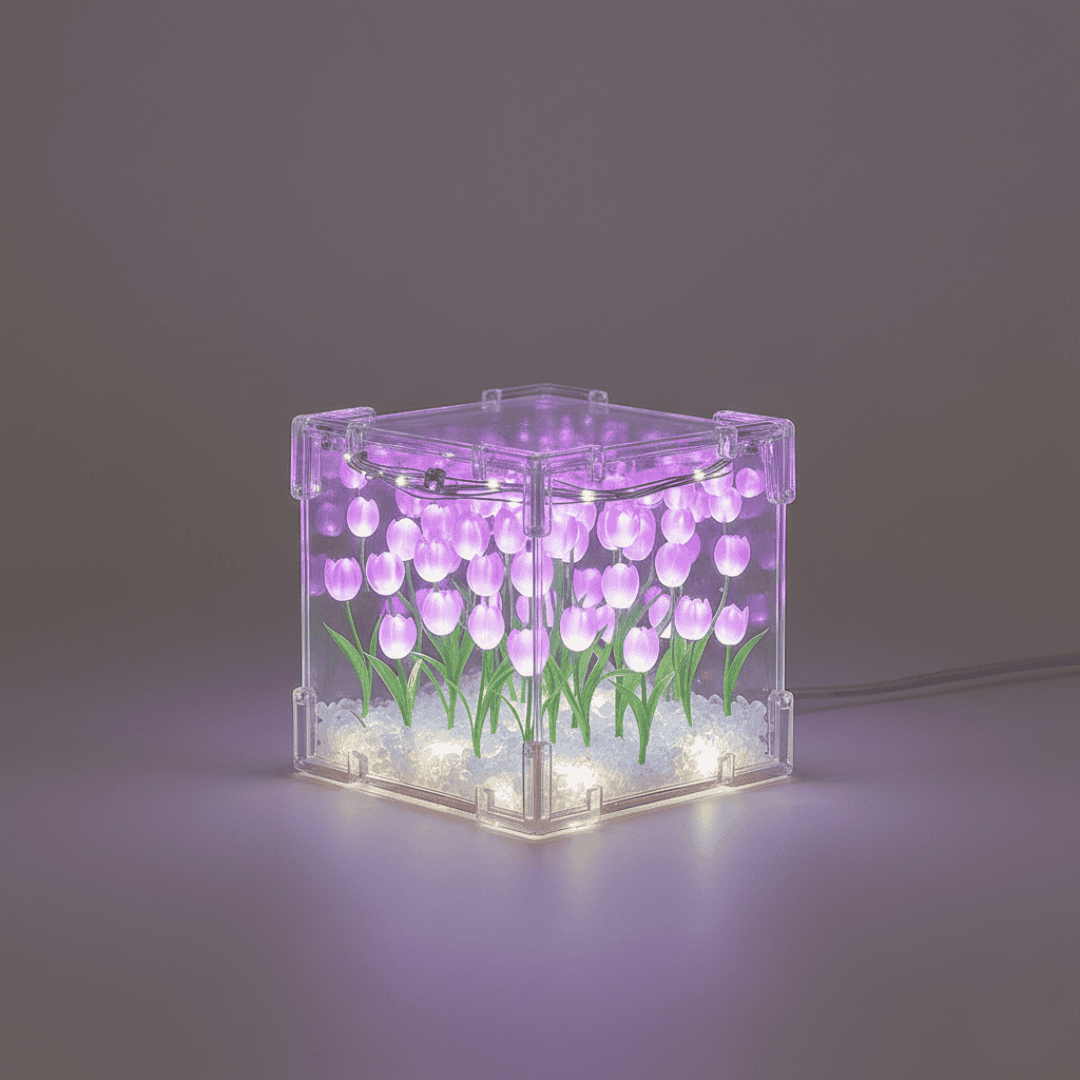 Lámpara de tulipanes LED 🌷 Mágica, floral y lista para armar tu rincón favorito