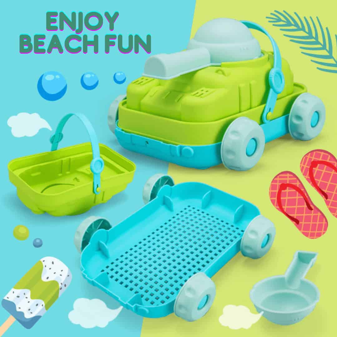 Juego de playa para arena de 11 piezas tanque y dinosaurios