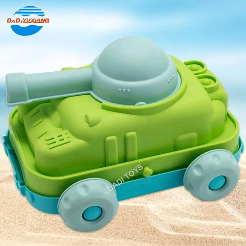 Juego de playa para arena de 11 piezas tanque y dinosaurios