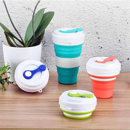 Vaso de silicona plegable para café bebidas calientes o frías