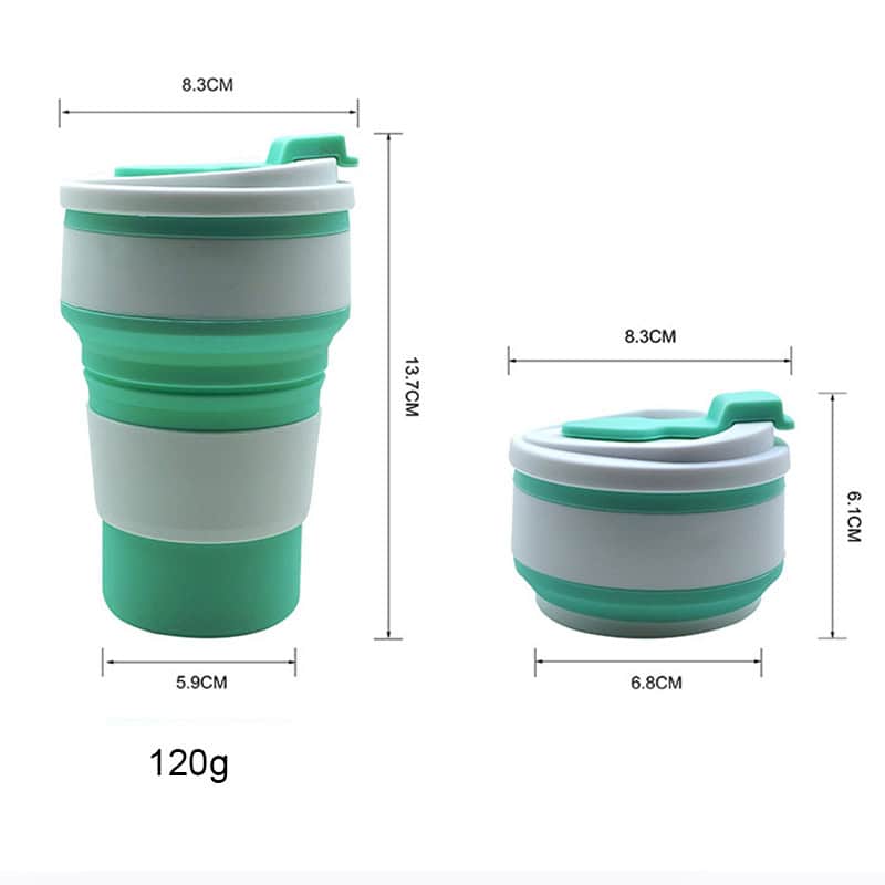 Vaso de silicona plegable para café bebidas calientes o frías