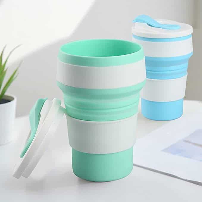 Vaso de silicona plegable para café bebidas calientes o frías