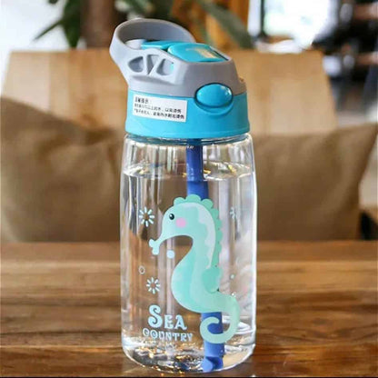 Botella infantil con sorbito animales del oceano 480 ml