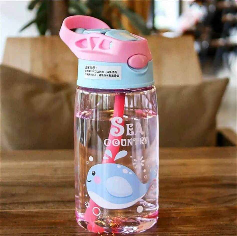 Botella infantil con sorbito animales del oceano 480 ml