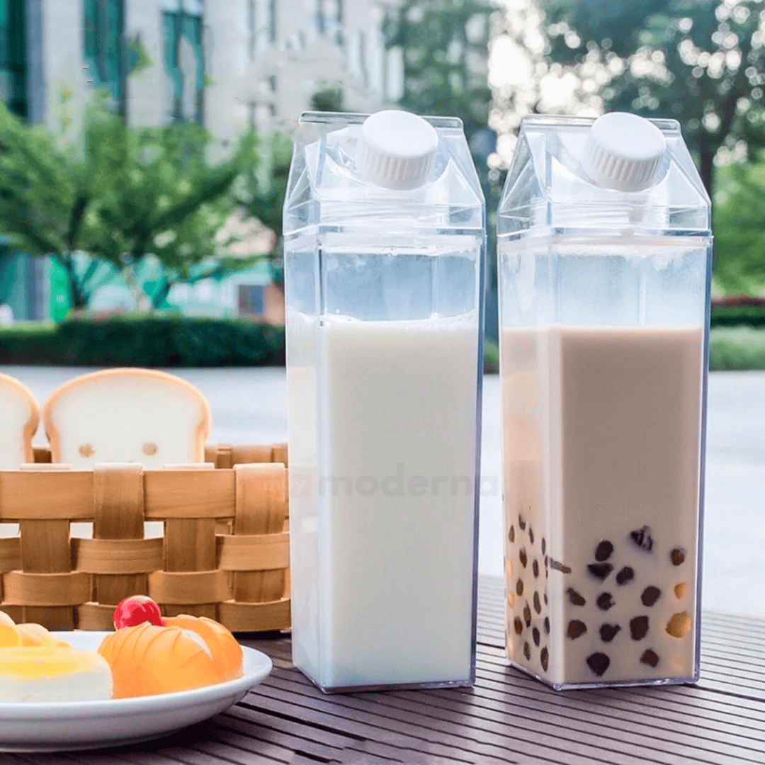 Botella de Acrílico Transparente para Leche
