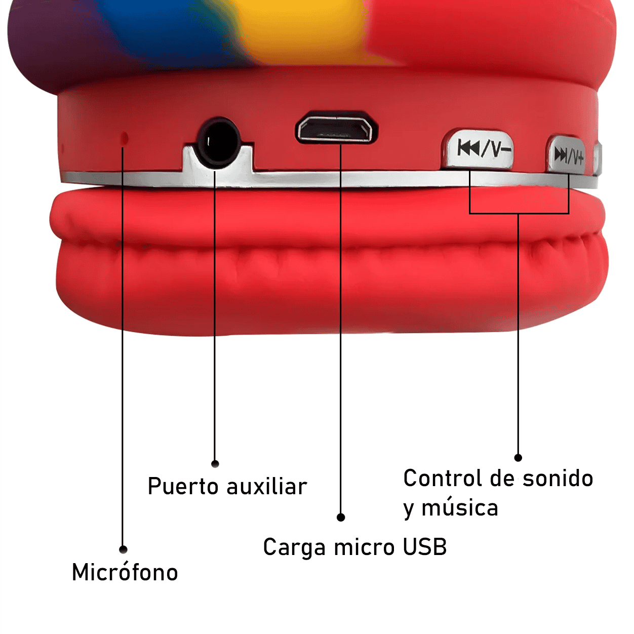 Auricular Bluetooh arcoiris