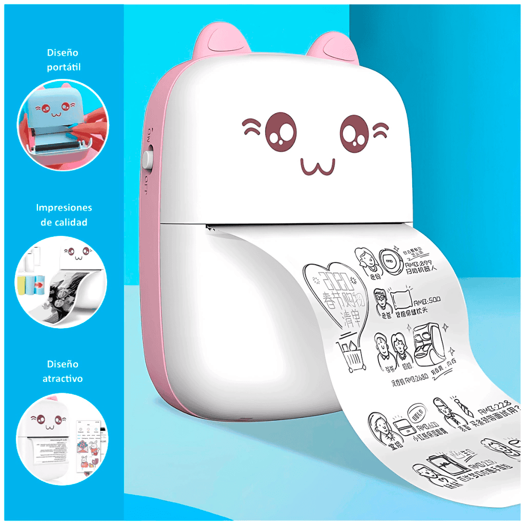 Impresora termica bluetooth de gatito