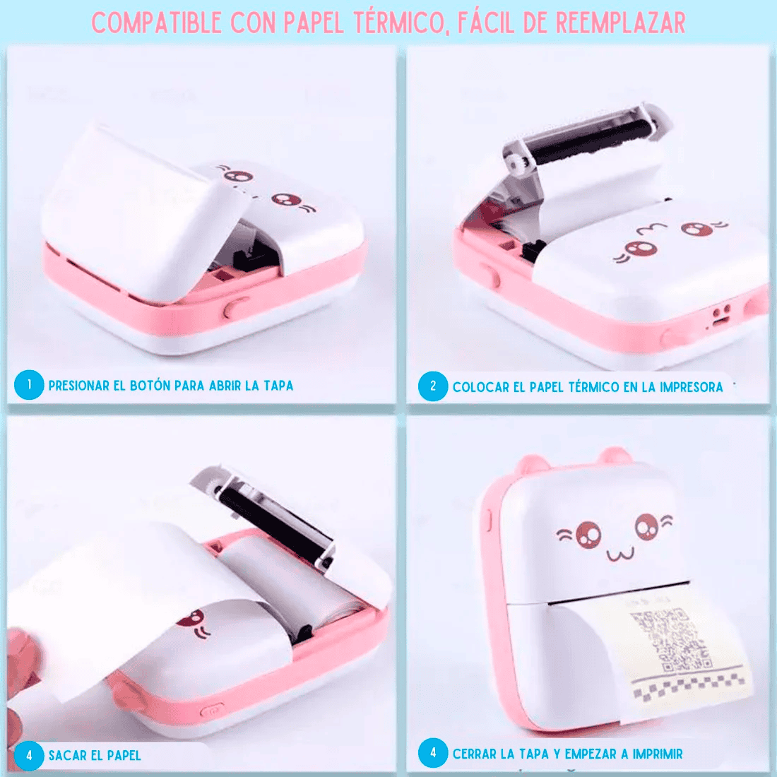 Impresora termica bluetooth de gatito
