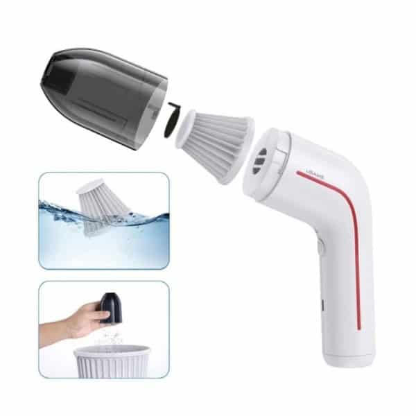 Mini aspiradora de mano recargable con linterna