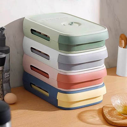 Organizador de huevos con cajón deslizable 🥚 – Capacidad para 18 unidades y diseño apilable