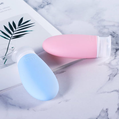 Set de Botellas de Silicona para Viaje🧴– 4 unidades de 60 ml para evitar derrames y dramas en tu valija