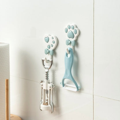 Ganchos Adhesivos de Pared Diseño Huellita y Corazón - Pack x2 Grandes: ¡Organización con un Toque Adorable y Versátil! 🐾❤️✨