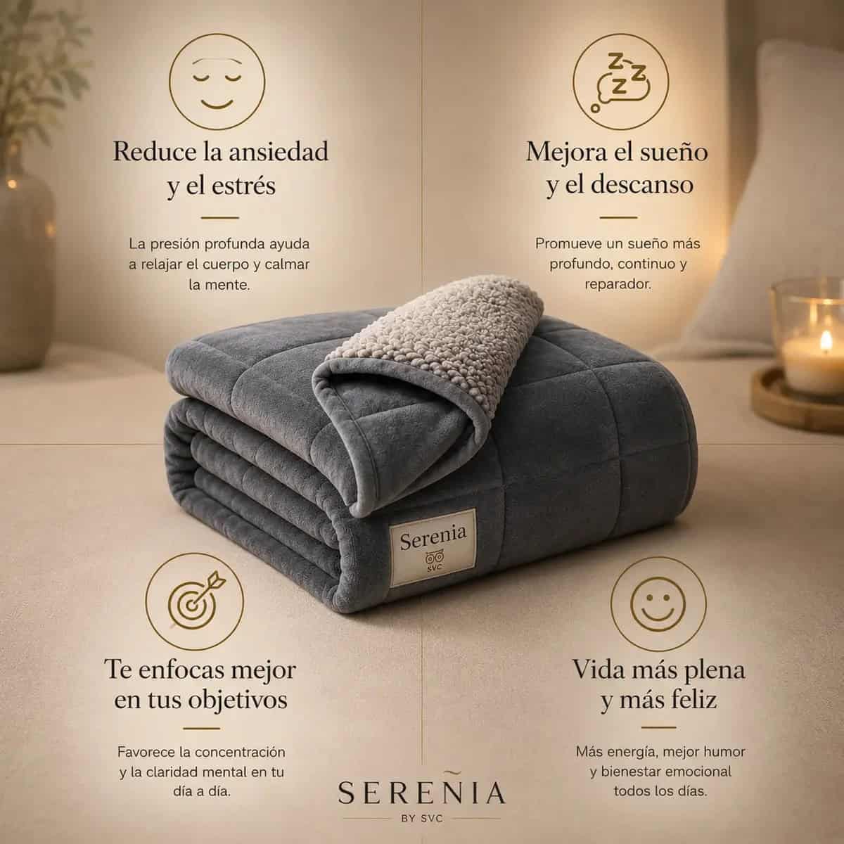 Manta con peso Serenia - La experiencia de descanso que transforma tu invierno