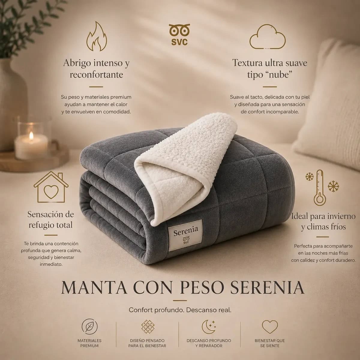 Manta con peso Serenia - La experiencia de descanso que transforma tu invierno