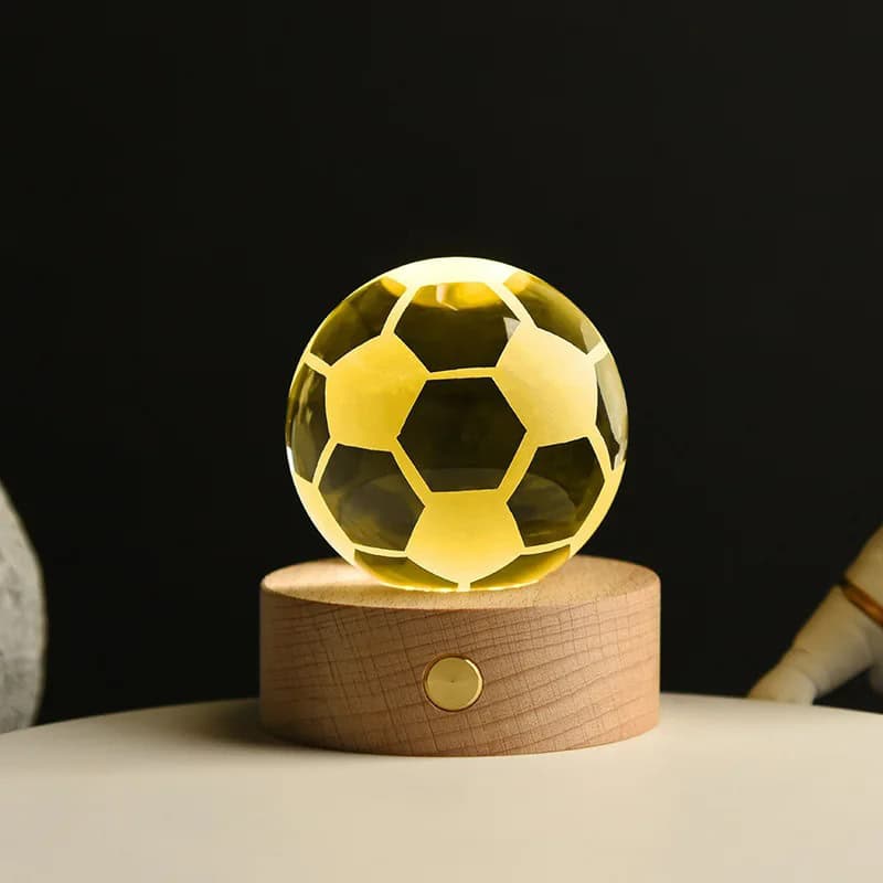 Lámpara de cristal con base de madera 💡 Diseños 3D iluminados