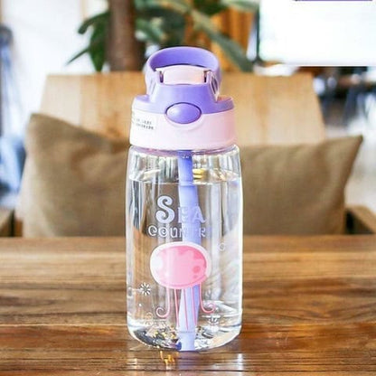 Botella infantil con sorbito animales del oceano 480 ml