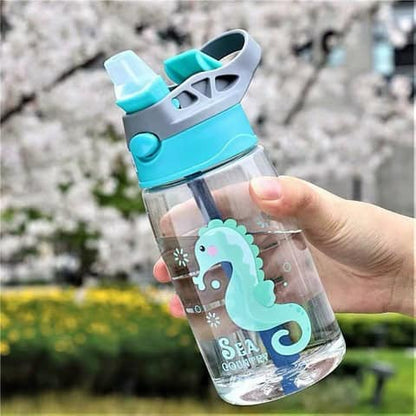 Botella infantil con sorbito animales del oceano 480 ml