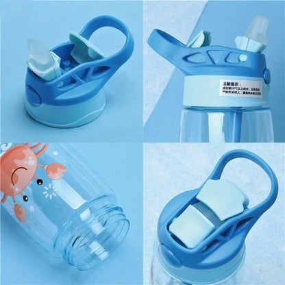 Botella infantil con sorbito animales del oceano 480 ml
